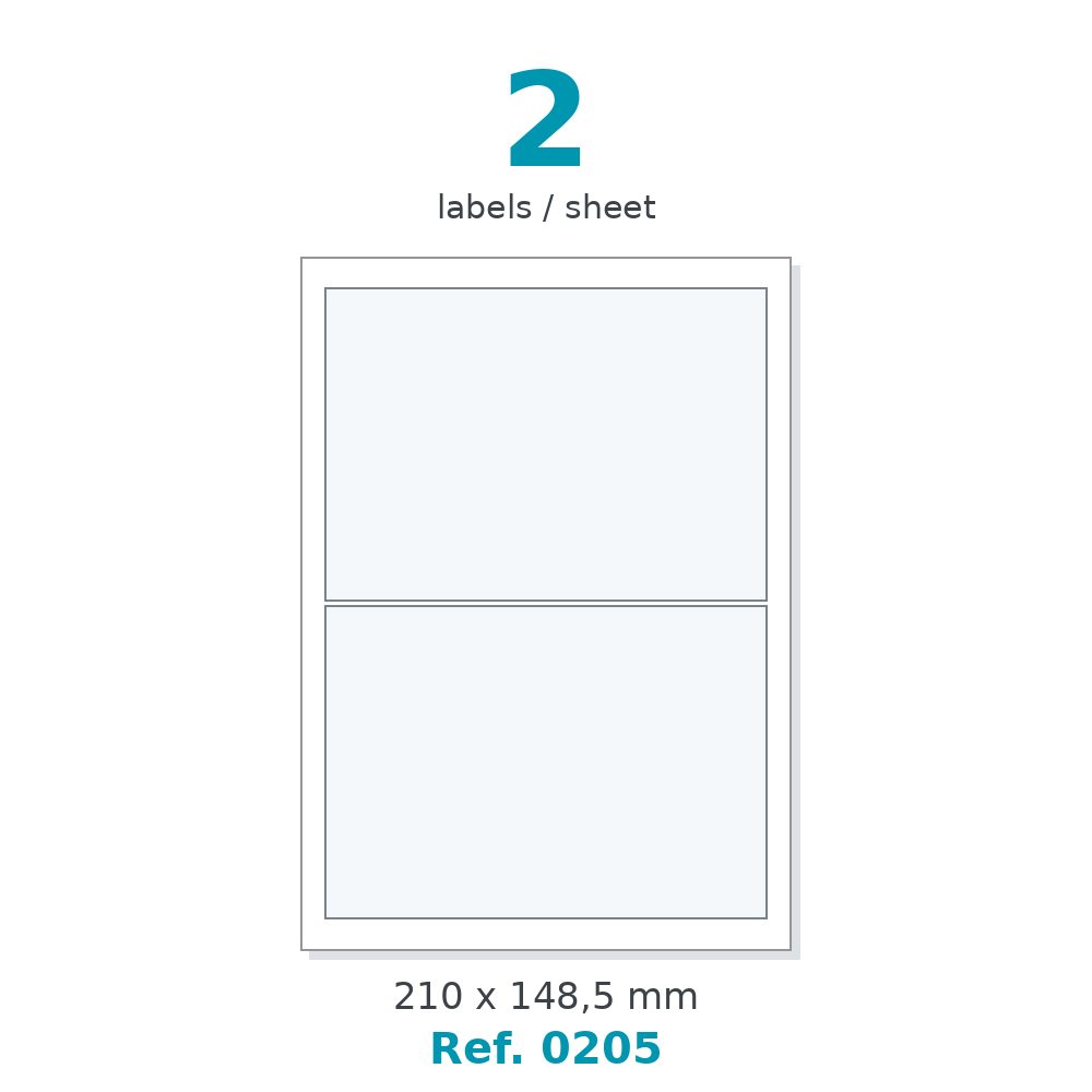 Label sheet layout - Ref. 0205