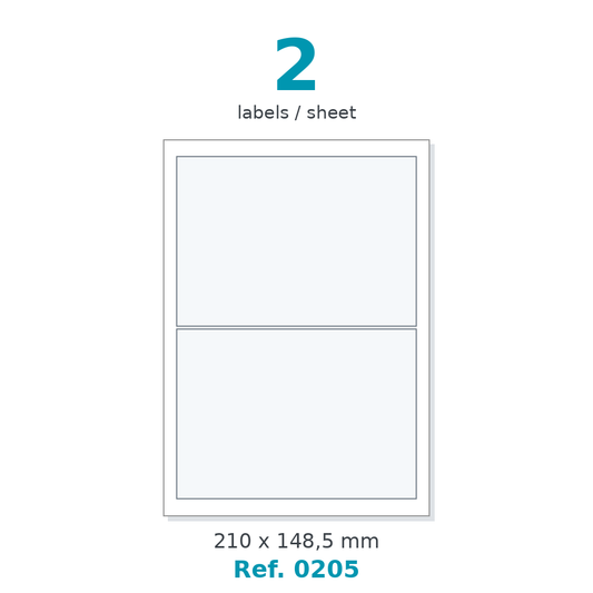Label sheet layout - Ref. 0205