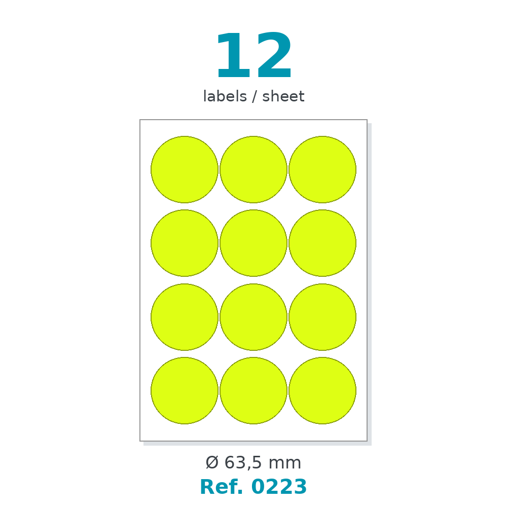 Label sheet layout - Ref. 0223