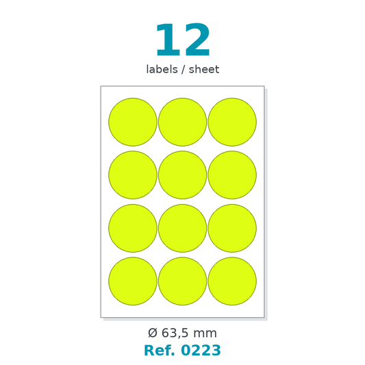 Label sheet layout - Ref. 0223