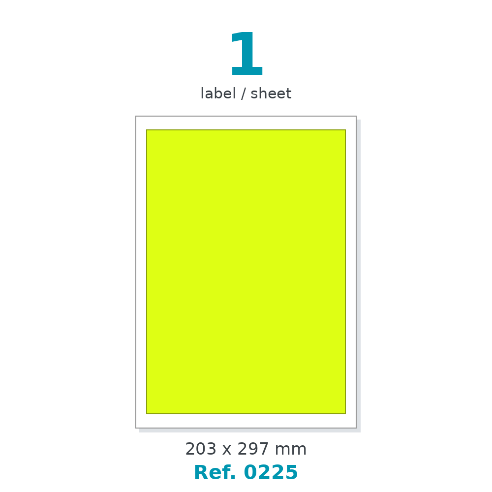 Label sheet layout - Ref. 0225