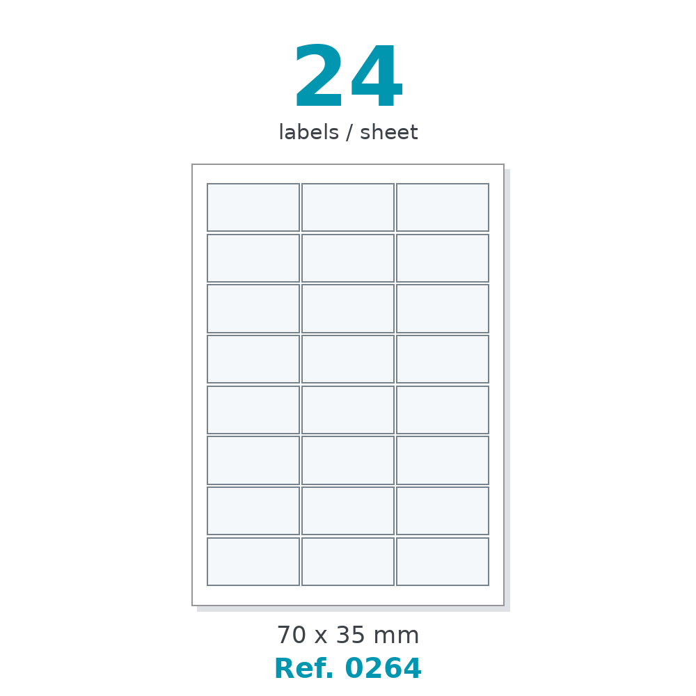 Label sheet layout - Ref. 0264