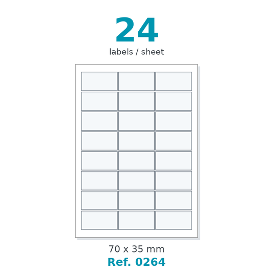 Label sheet layout - Ref. 0264