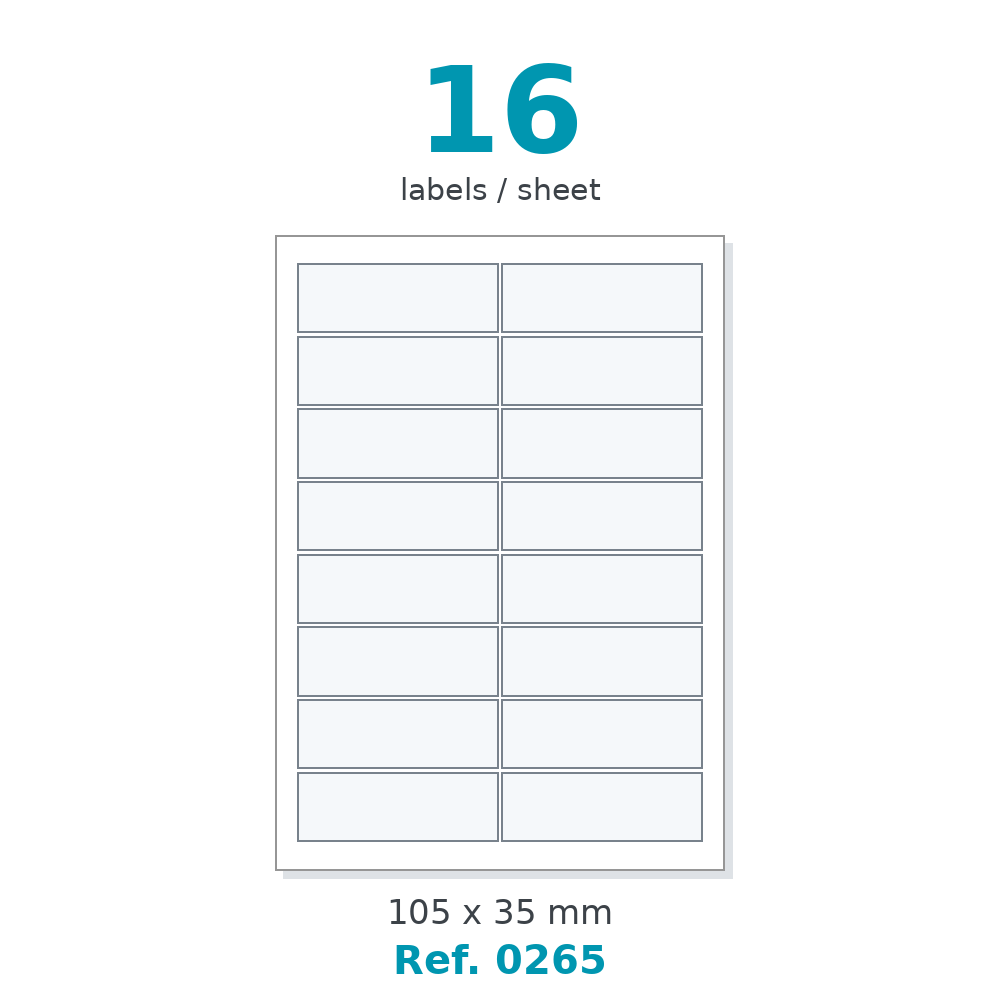 Label sheet layout - Ref. 0265