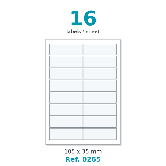 Label sheet layout - Ref. 0265