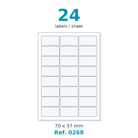 A4 label sheet layout - Ref. 0268