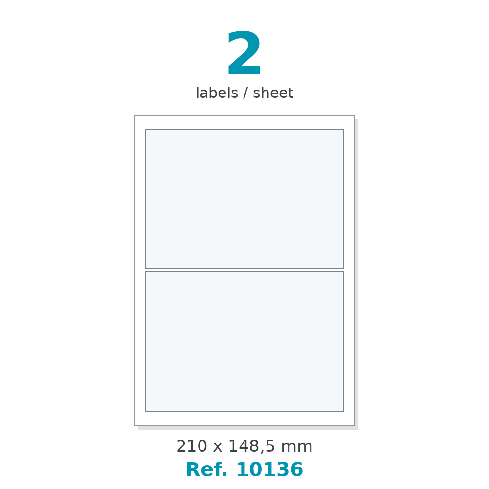 Label sheet layout - Ref. 10136