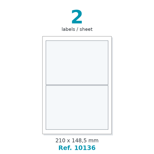 Label sheet layout - Ref. 10136