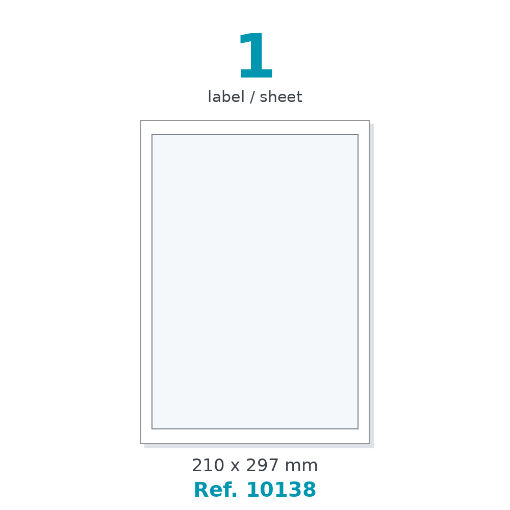 Label sheet layout - Ref. 10138