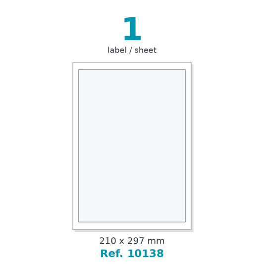 Label sheet layout - Ref. 10138