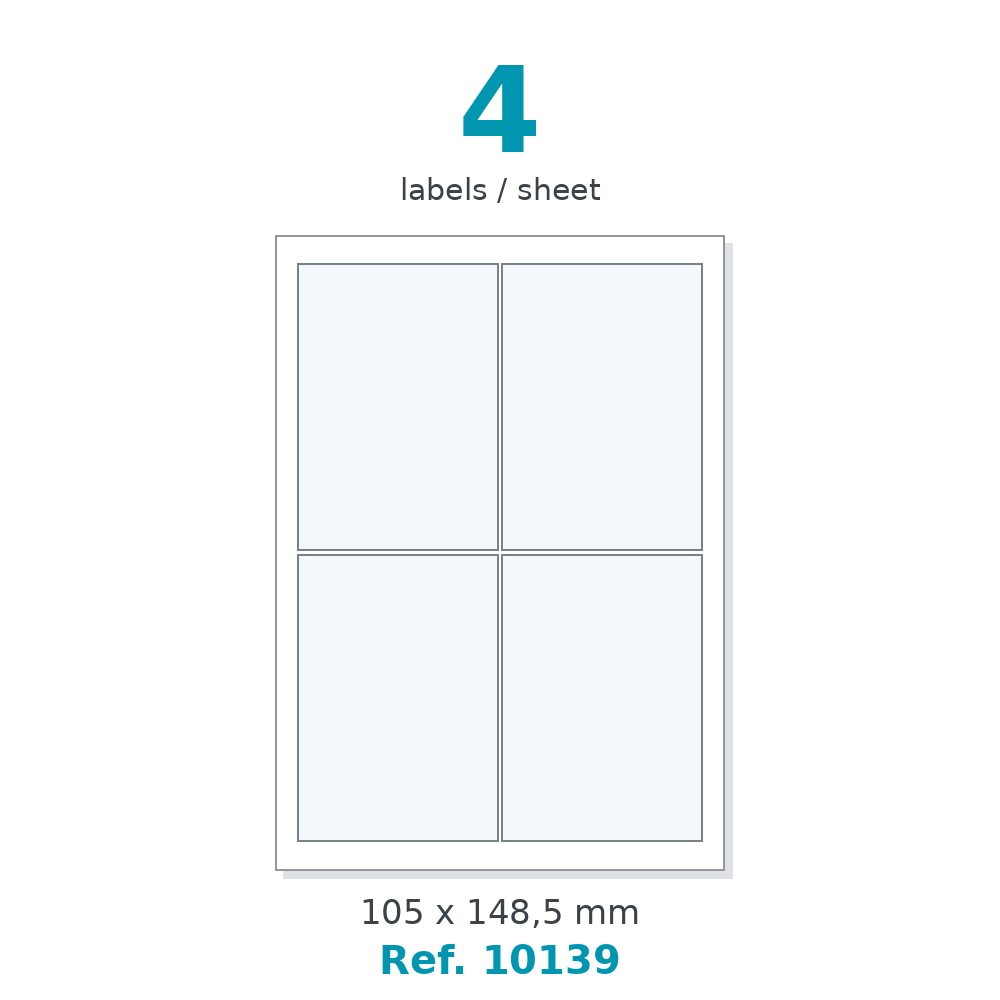Label sheet layout - Ref. 10139