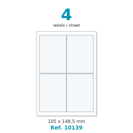 Label sheet layout - Ref. 10139