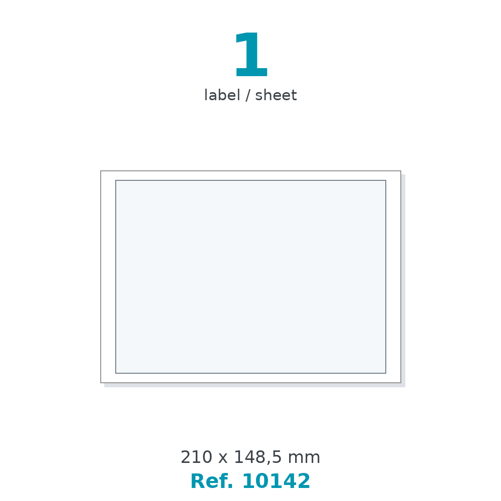 Label sheet layout - Ref. 10142
