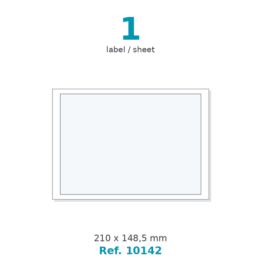 Label sheet layout - Ref. 10142