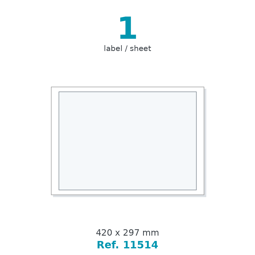 Label sheet layout - Ref. 11514