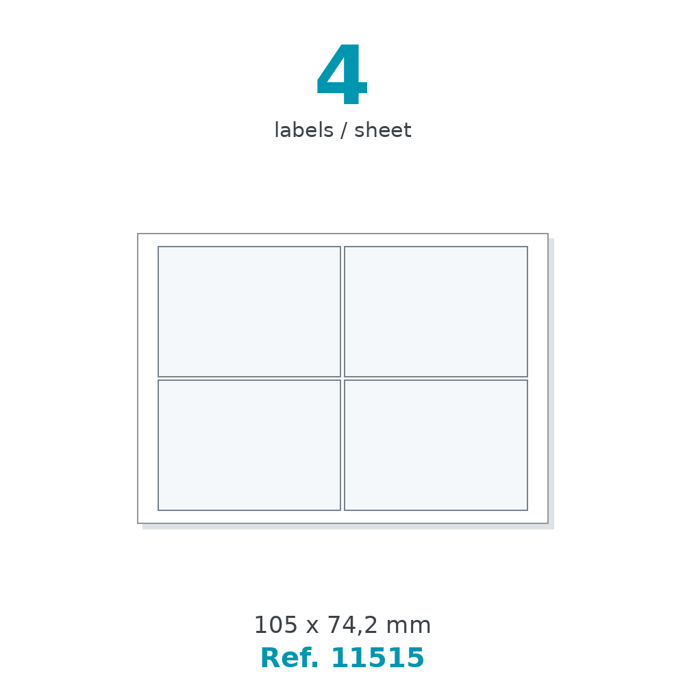 Label sheet layout - Ref. 11515