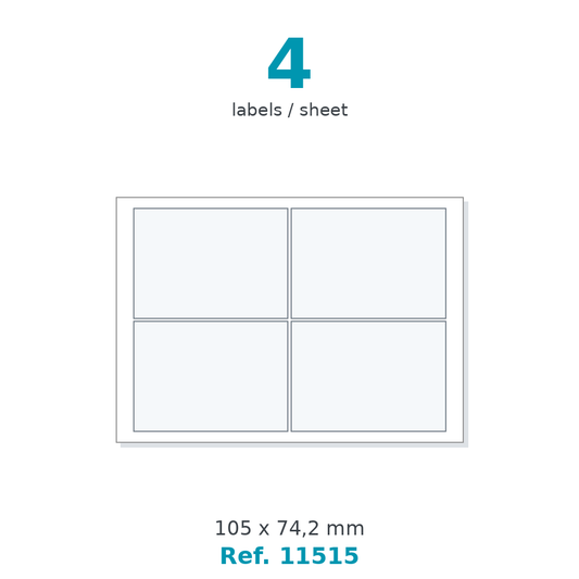 Label sheet layout - Ref. 11515