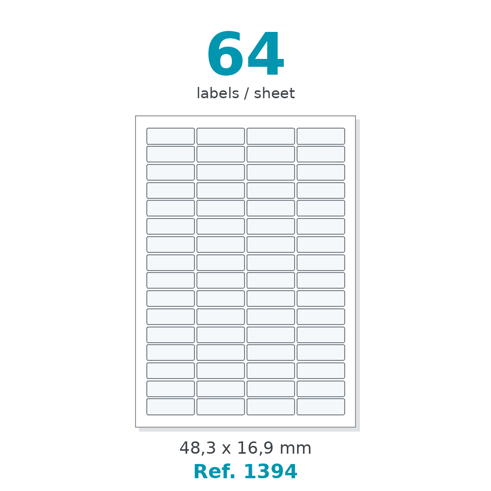 A4 label sheet layout - Ref. 1394