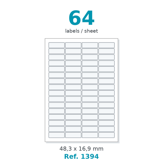 A4 label sheet layout - Ref. 1394