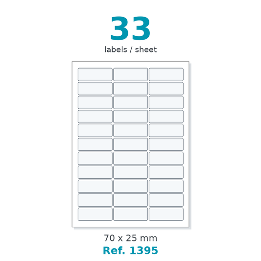 A4 label sheet layout - Ref. 1395