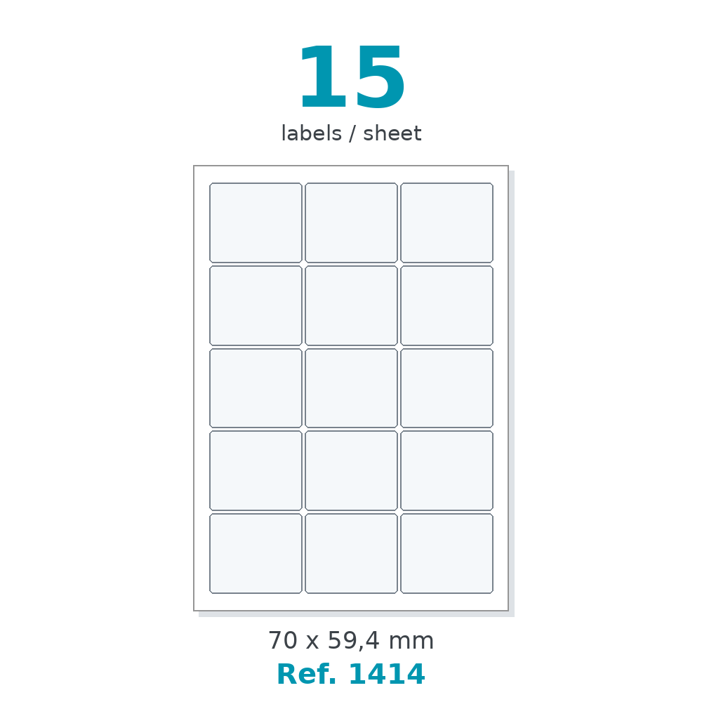 A4 label sheet layout - Ref. 1414