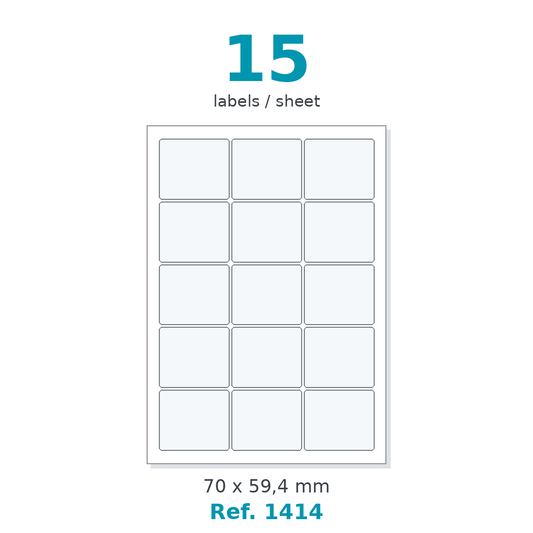 A4 label sheet layout - Ref. 1414