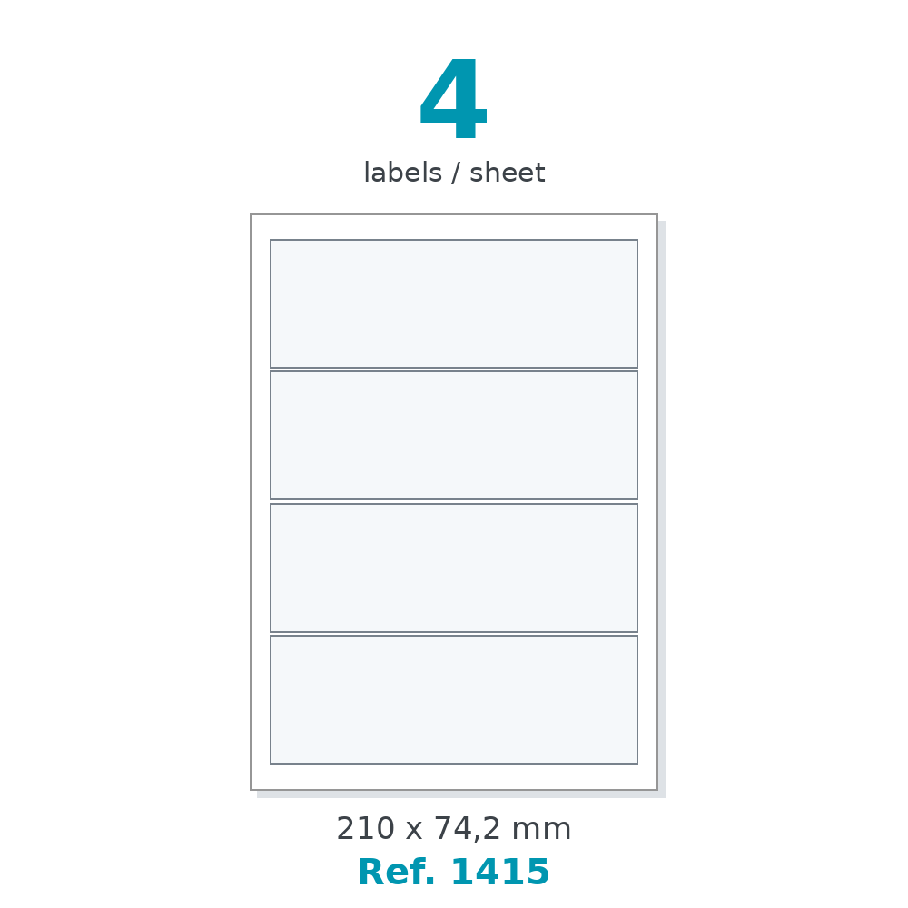 Label sheet layout - Ref. 1415