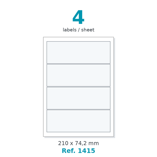 Label sheet layout - Ref. 1415
