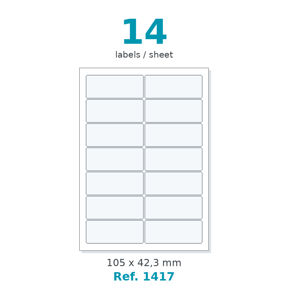 A4 label sheet layout - Ref. 1417