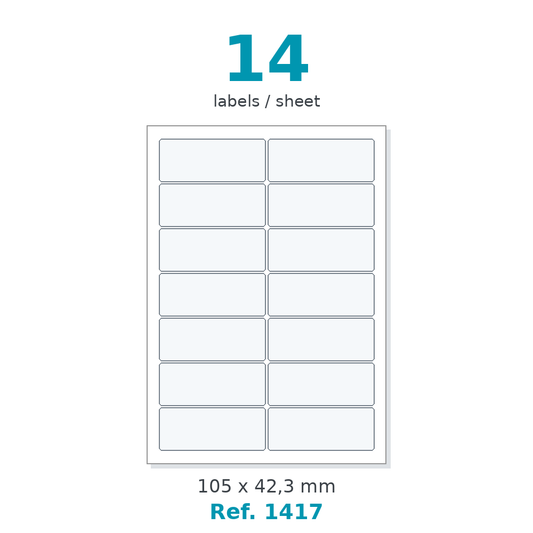 A4 label sheet layout - Ref. 1417