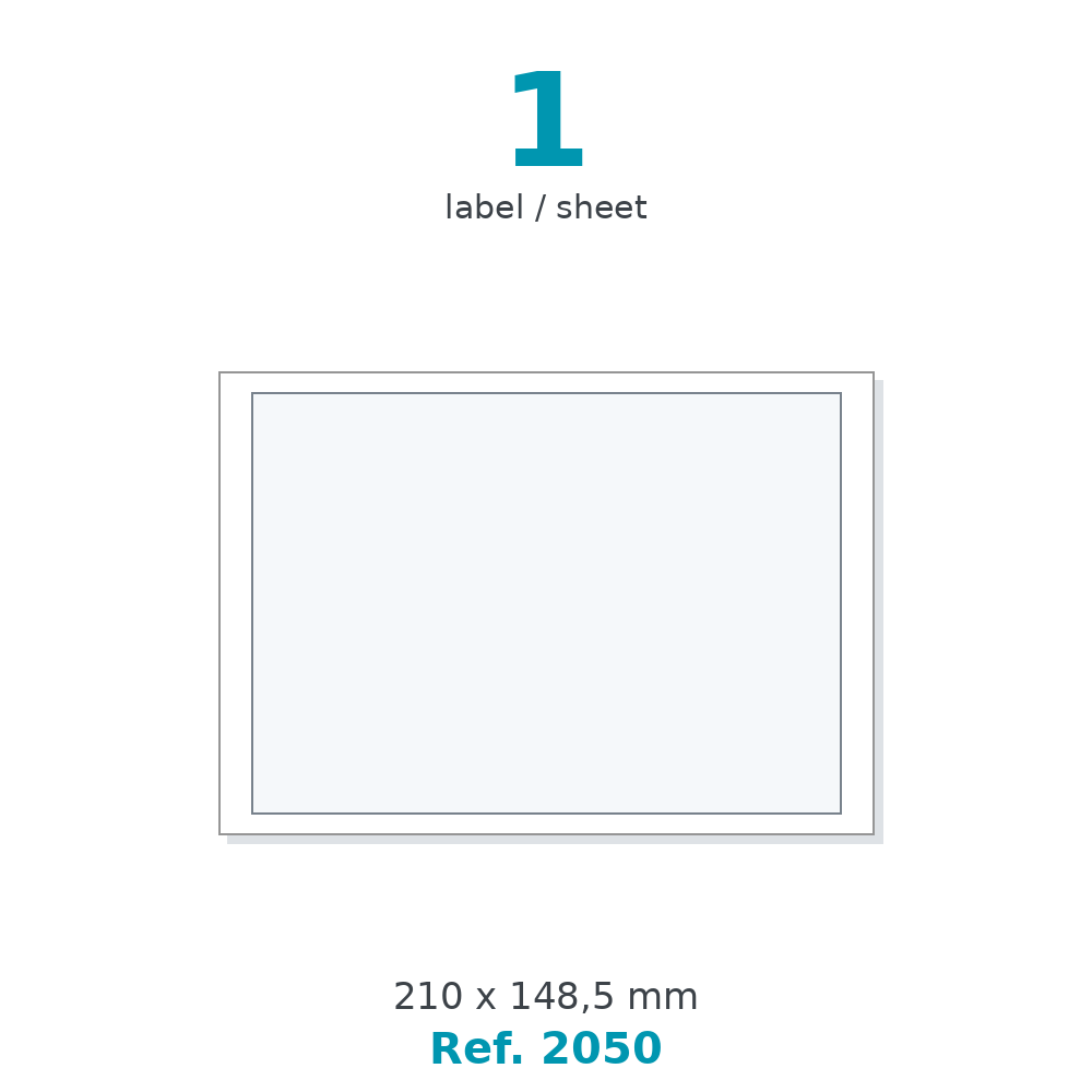 Label sheet layout - Ref. 2050