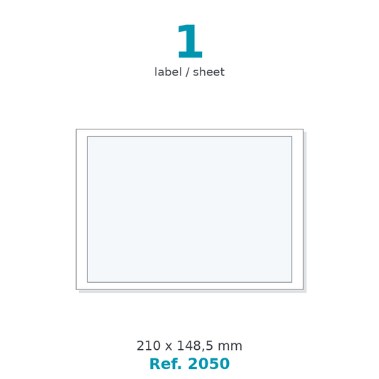 Label sheet layout - Ref. 2050