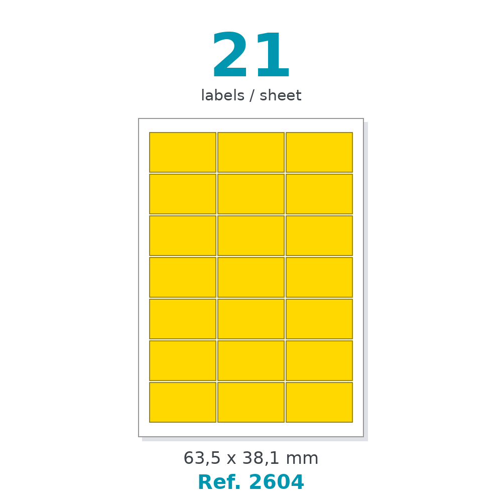 Label sheet layout - Ref. 2604