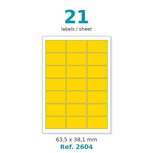Label sheet layout - Ref. 2604