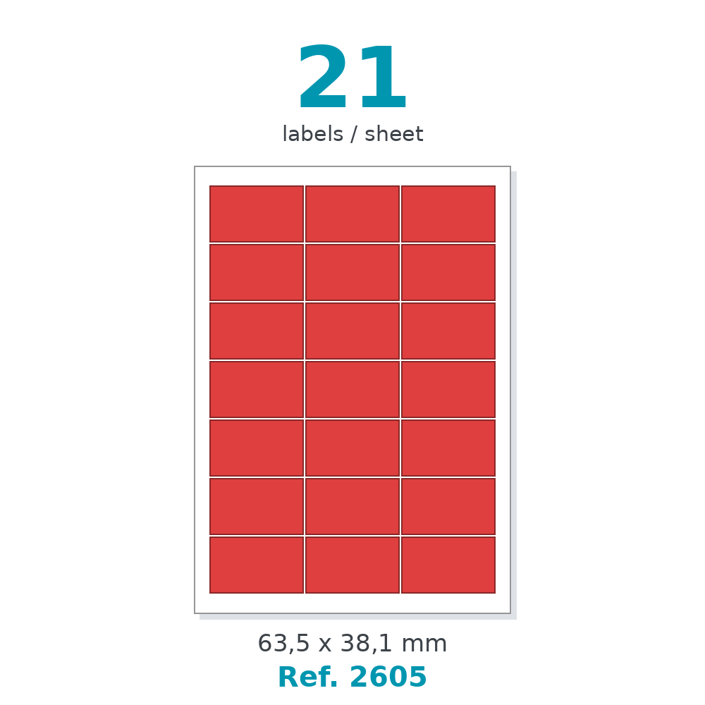 Label sheet layout - Ref. 2605