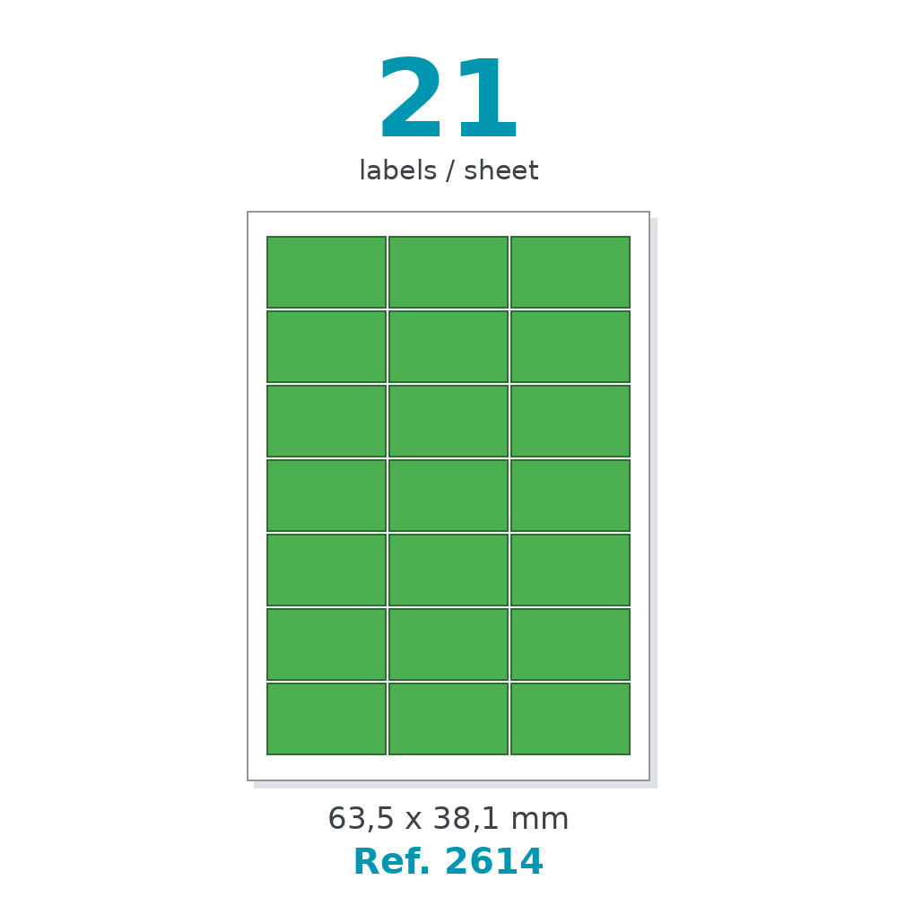 Label sheet layout - Ref. 2614