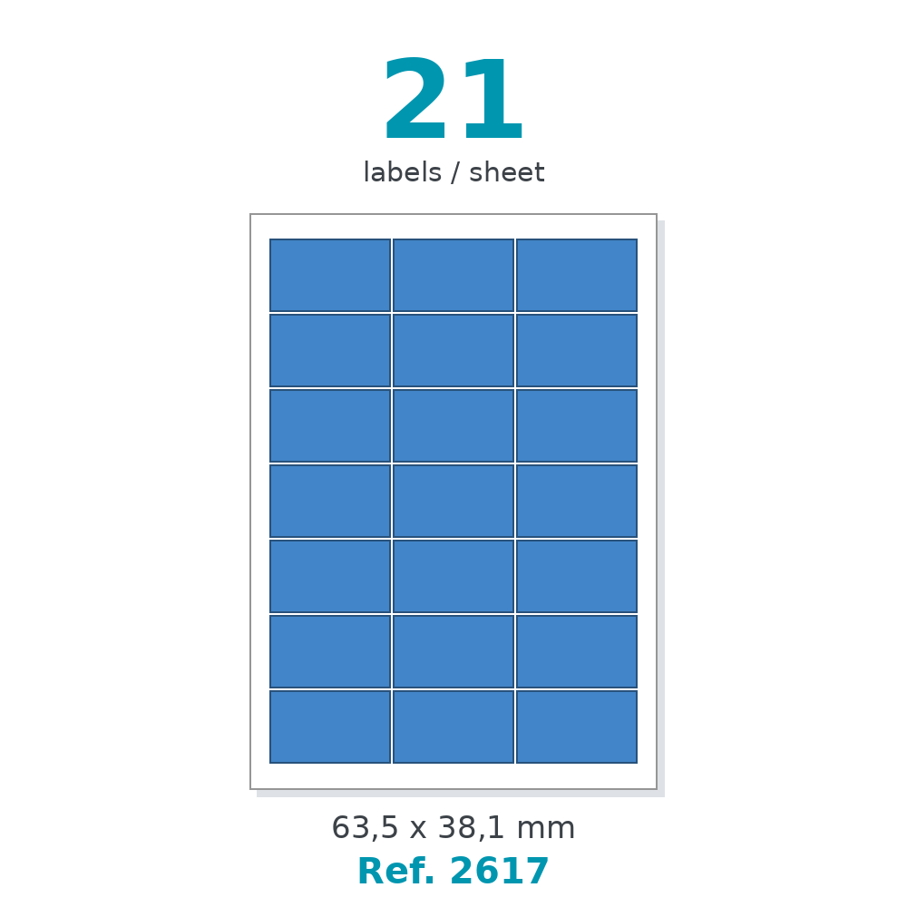 Label sheet layout - Ref. 2617