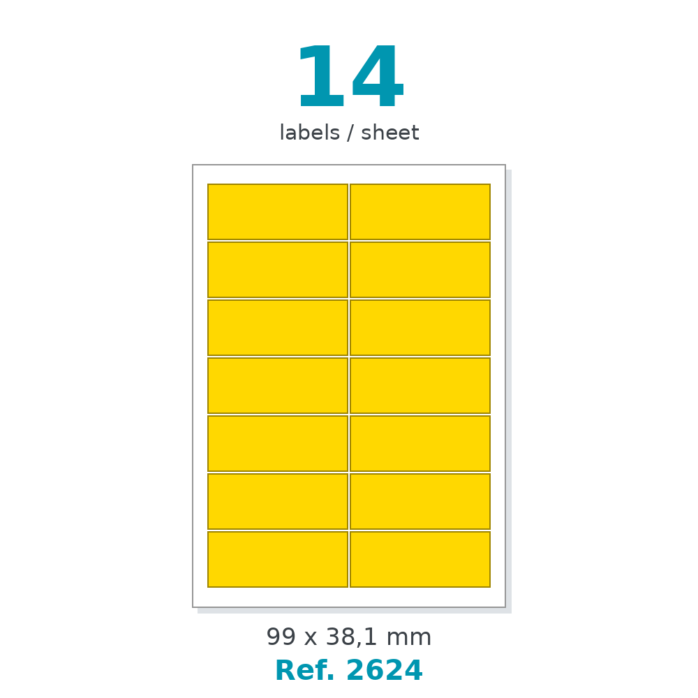 Label sheet layout - Ref. 2624