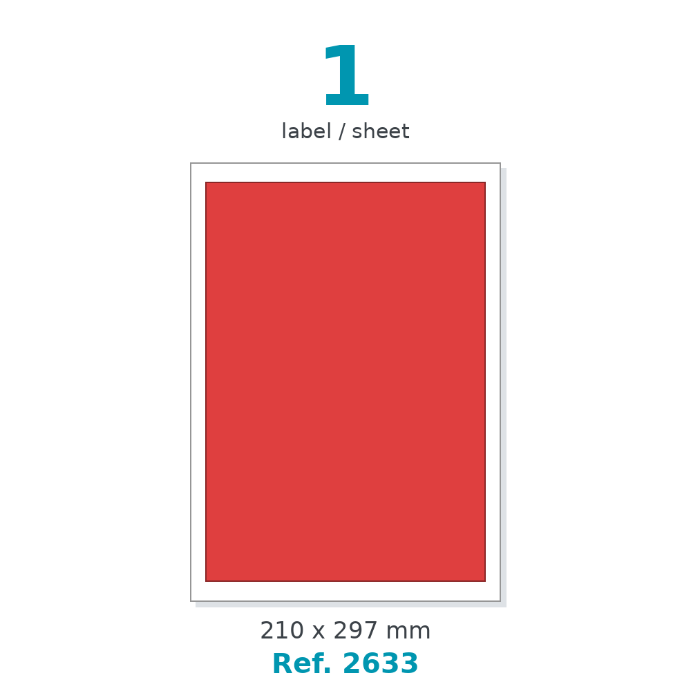 Label sheet layout - Ref. 2633