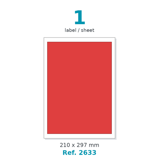 Label sheet layout - Ref. 2633
