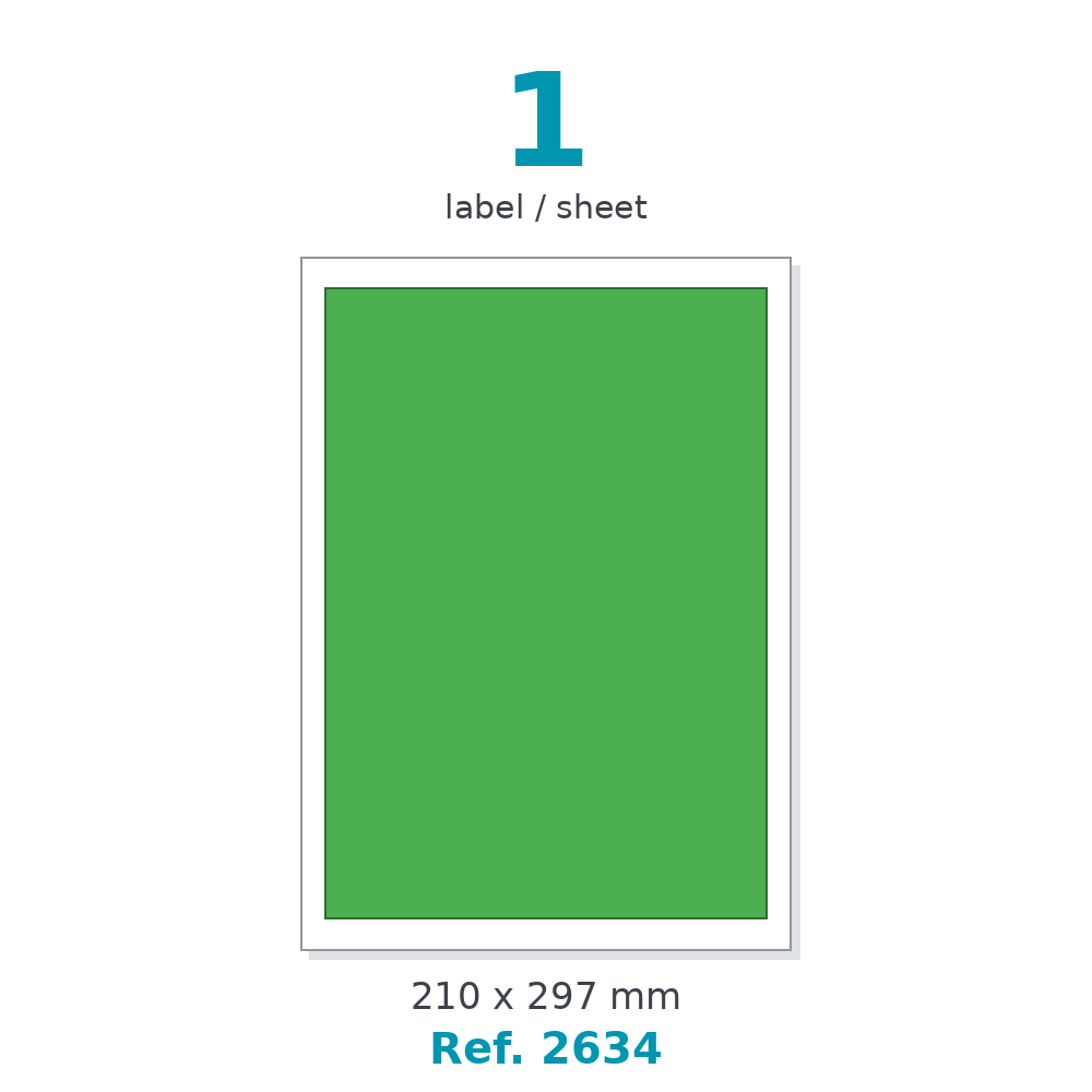 Label sheet layout - Ref. 2634