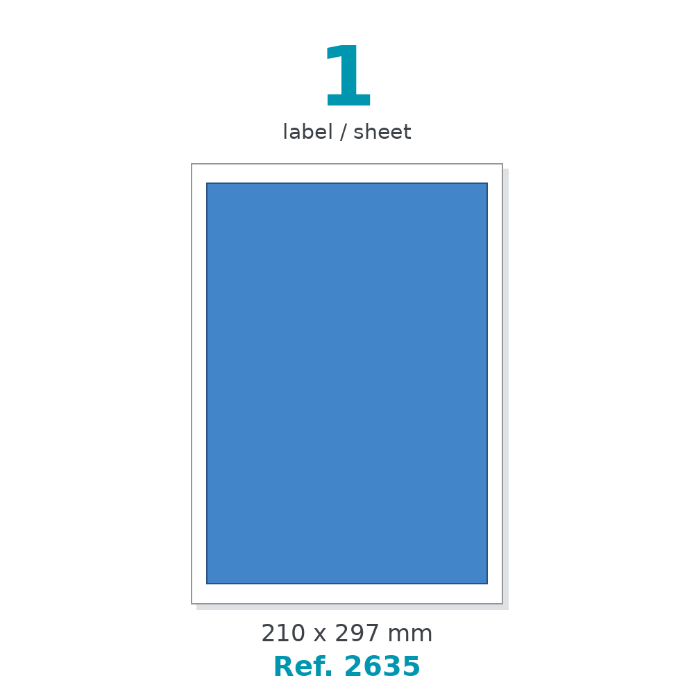 Label sheet layout - Ref. 2635