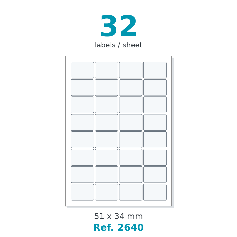A4 label sheet layout - Ref. 2640