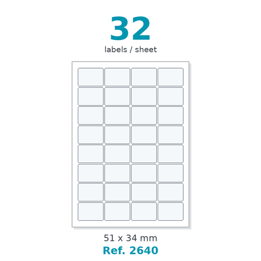 A4 label sheet layout - Ref. 2640