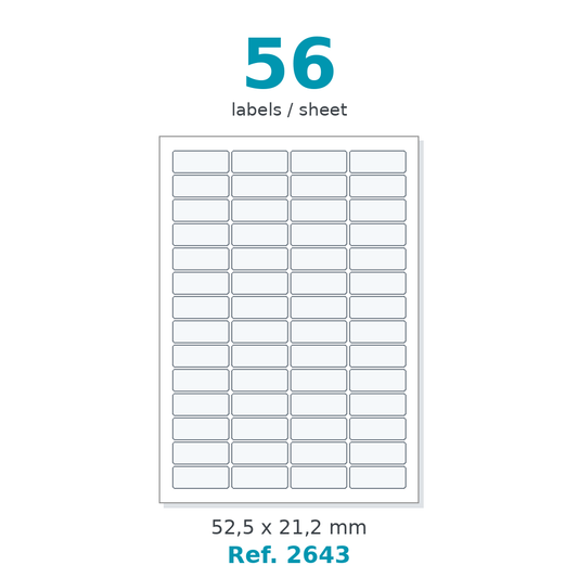 A4 label sheet layout - Ref. 2643