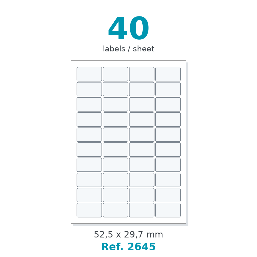 A4 label sheet layout - Ref. 2645