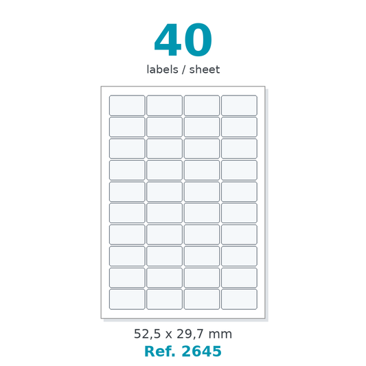 A4 label sheet layout - Ref. 2645
