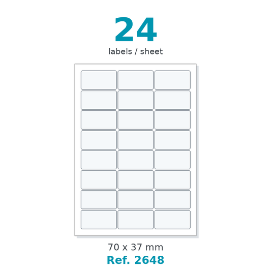 A4 label sheet layout - Ref. 2648
