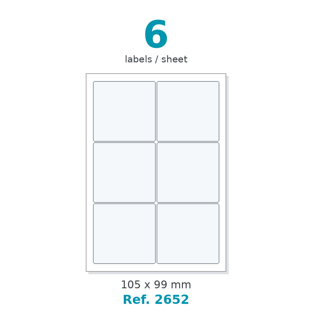 A4 label sheet layout - Ref. 2652