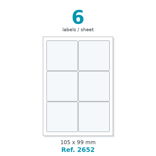 A4 label sheet layout - Ref. 2652